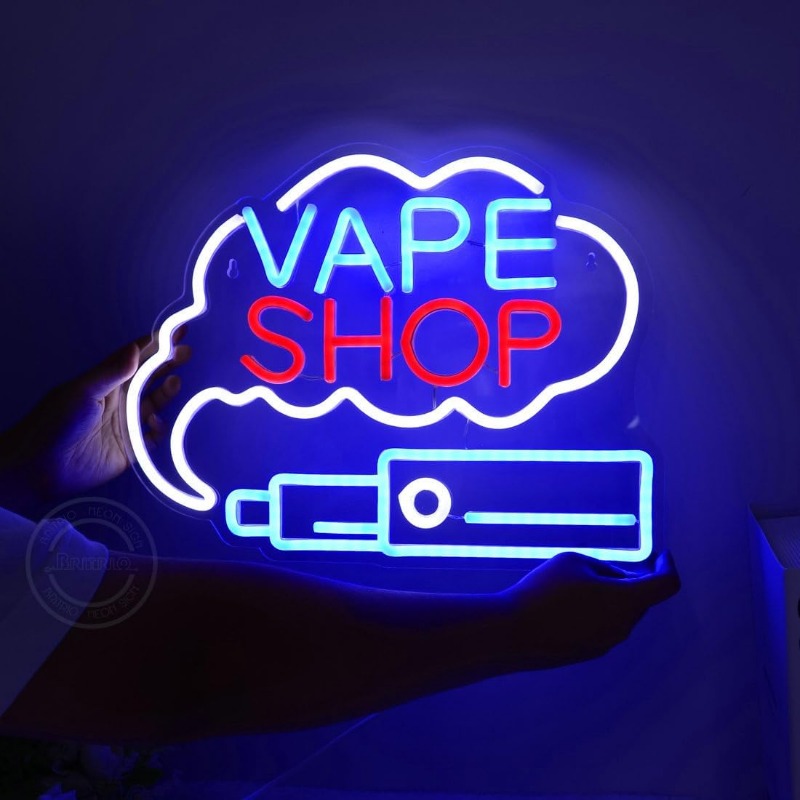 Vaping Store - لافتة نيون دخان LED لمتاجر السجائر