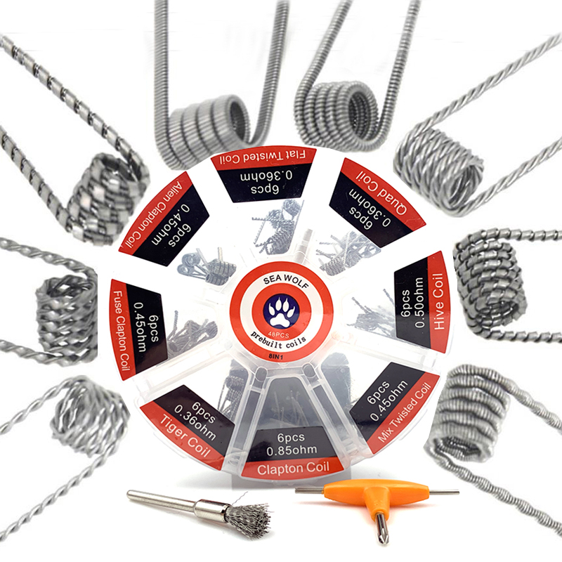 Clapton Wire Pre Built - ملف لفائف جاهز 8 أنواع، ألين
